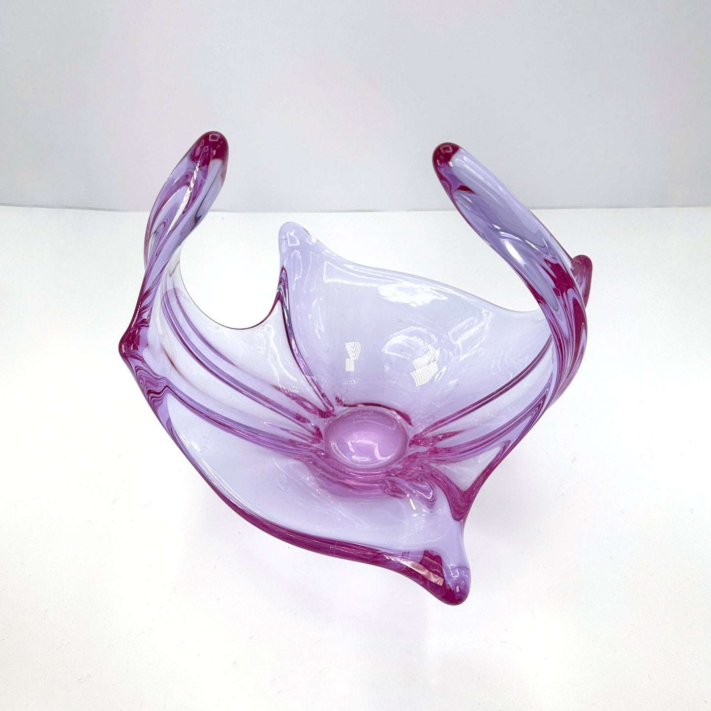 XXL Vintage Schale Murano Venezia Alexandrit Glas Neodym Zelezny Brod ZBS Miroslav Klinger Železnobrodské sklárny Flieder Rosa Swirl