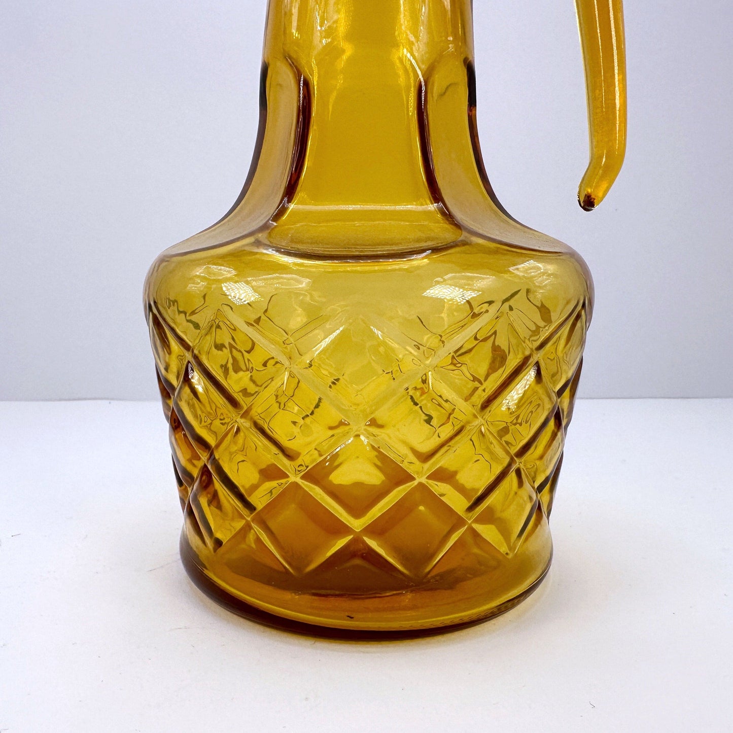 Italian Glass Carafe Yellow 1970s Jug Juice Carafe Water Carafe 1970 70s 70s Brutalist 1960 60s