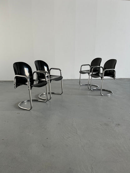 Set of 4 'Dialogo' Dining Chairs by Afra and Tobia Scarpa for B&B Italia, 1970s Italy Vintage