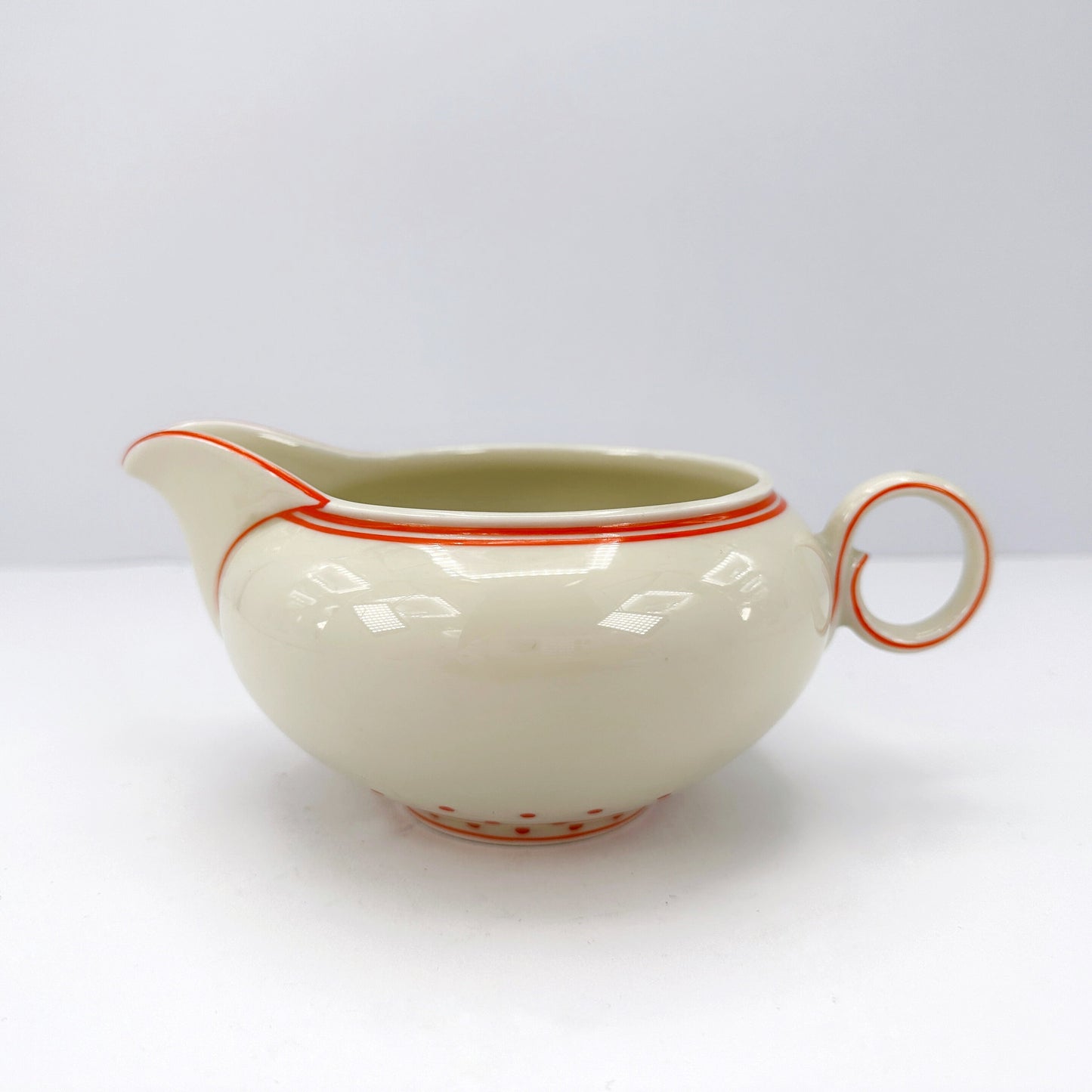 Art Deco Service Bohemia Royal Ivory für 6 Personen Creme Orange Porzellan Kaffee CZ Tschechien Böhmen 30er 40er