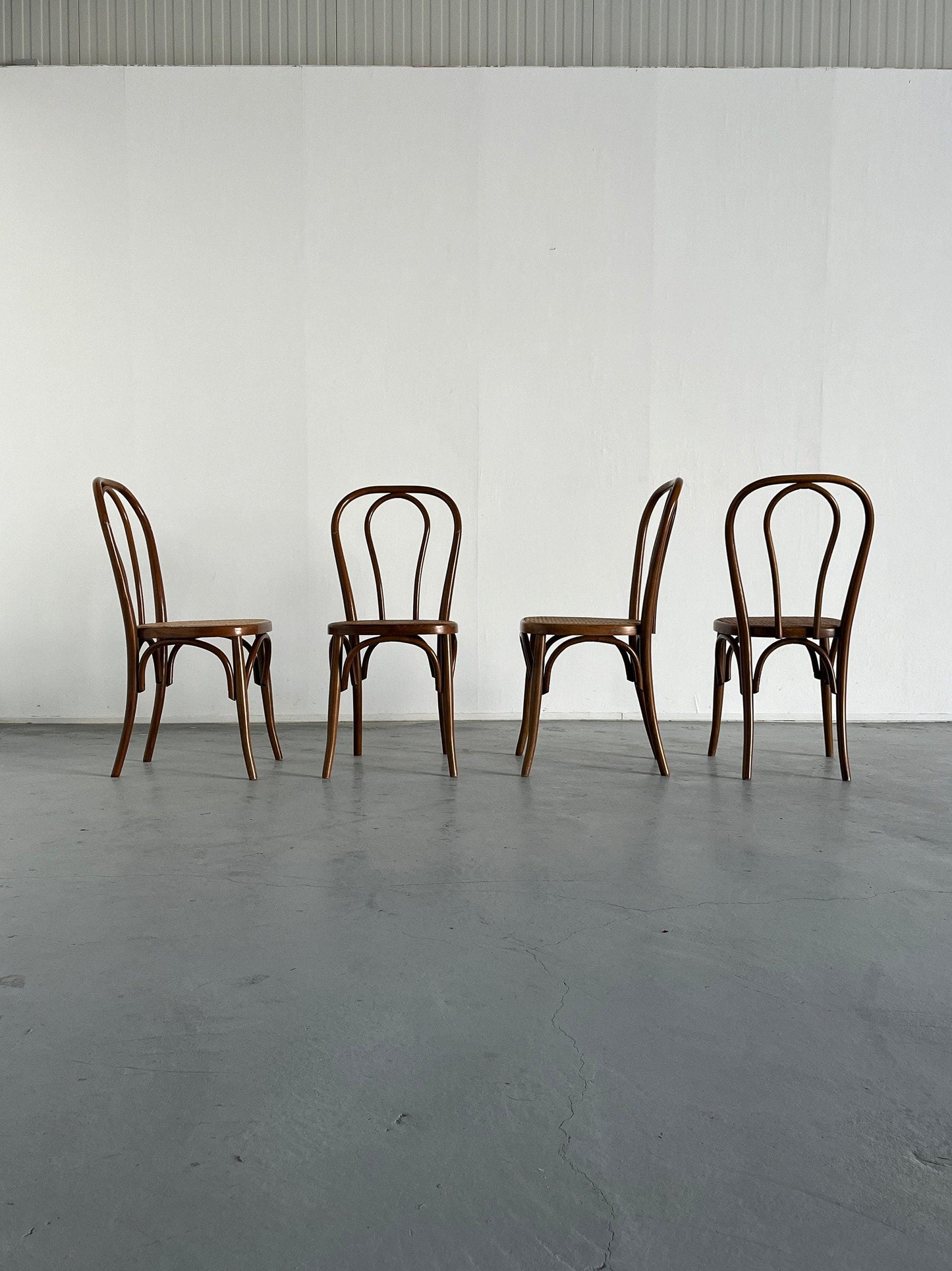 Set of 4 Vintage Thonet Bentwood Style Chairs No. 14 / Vintage Thonet Bistro Chairs / Vintage Cafe Dining Chairs, 1950s