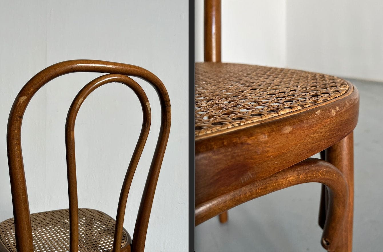 Set of 4 Vintage Thonet Bentwood Style Chairs No. 14 / Vintage Thonet Bistro Chairs / Vintage Cafe Dining Chairs, 1950s