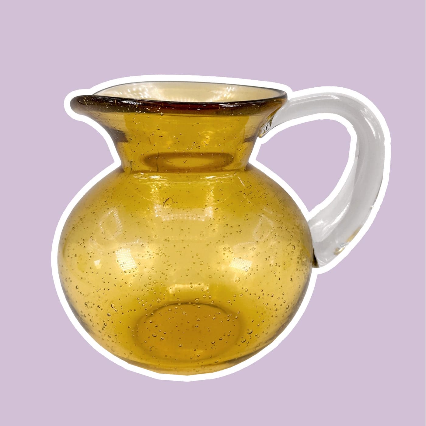 Carafe en verre de Murano Ambre jaune millésime du milieu du siècle