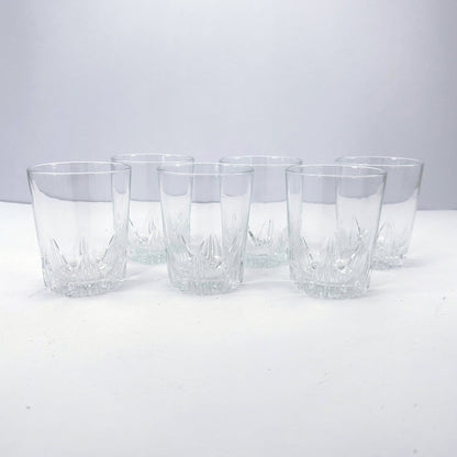6x Vintage Glasses 80s Water Glasses Drinking Glasses Art Deco Revival