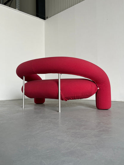 Sculptural cane sofa by Anna and Carlo Bartoli for Rossi di Albizzate, Italy, 1990s vintage