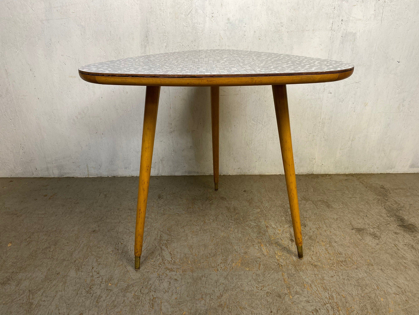 Original Ilse kidney table with grey white Formica top Vintage