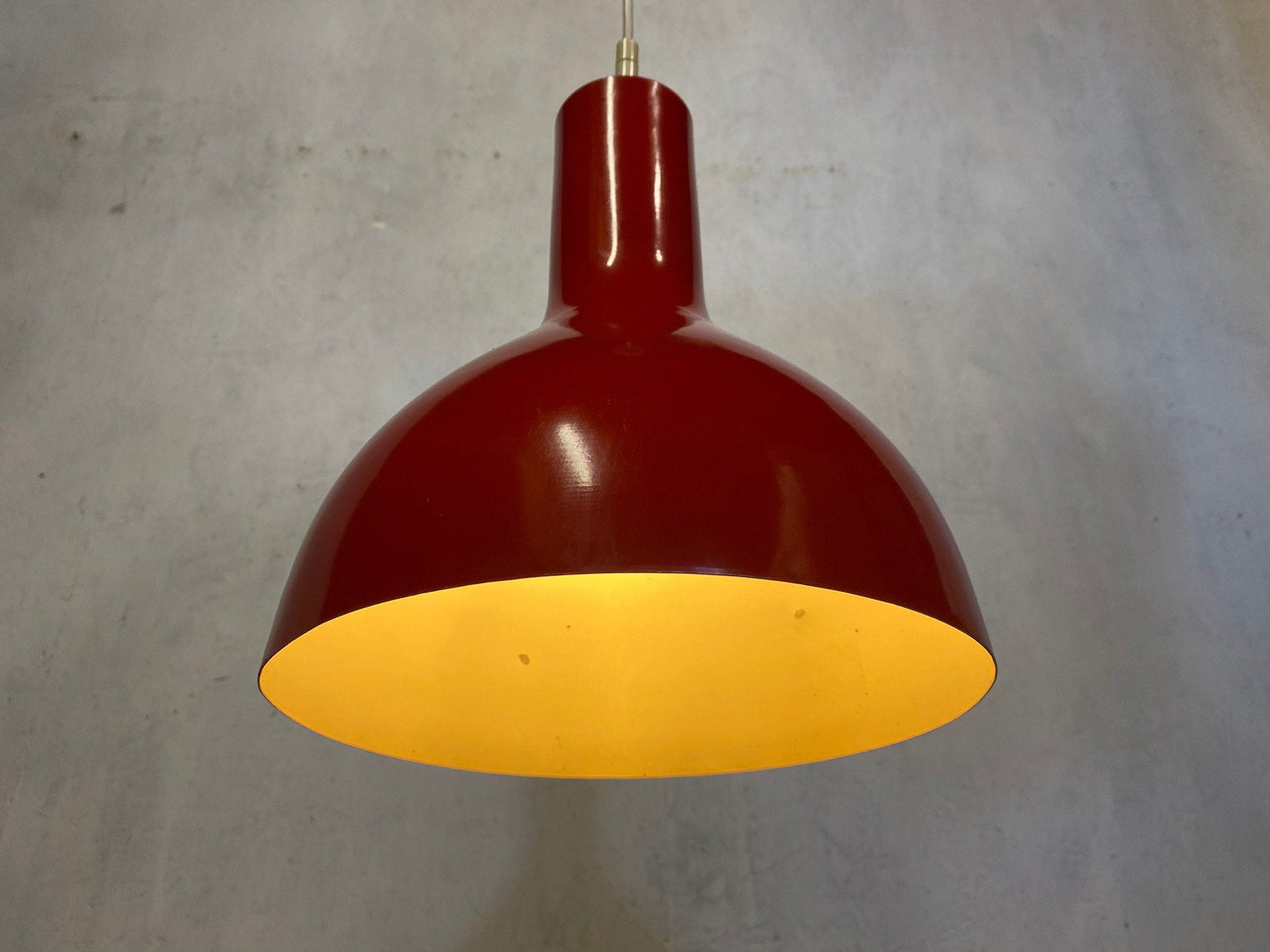 Great Space Age pendant lamp in bright red vintage