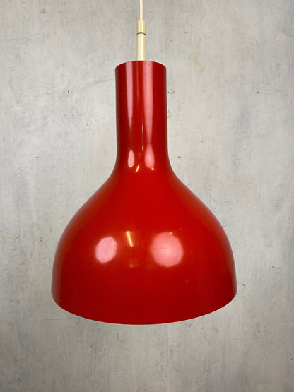 Grande lampe à suspension de l'ère spatiale en rouge vif vintage