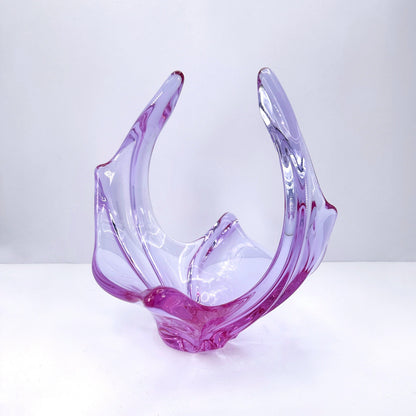 XXL Vintage Bowl Murano Venezia Alexandrite Glass Neodymium Zelezny Brod ZBS Miroslav Klinger Železnobrodské sklárny Lilac Pink Swirl