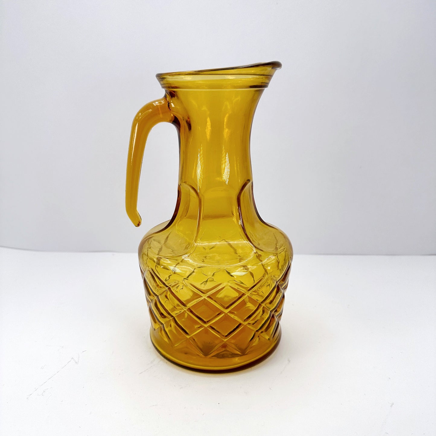 Italian Glass Carafe Yellow 1970s Jug Juice Carafe Water Carafe 1970 70s 70s Brutalist 1960 60s