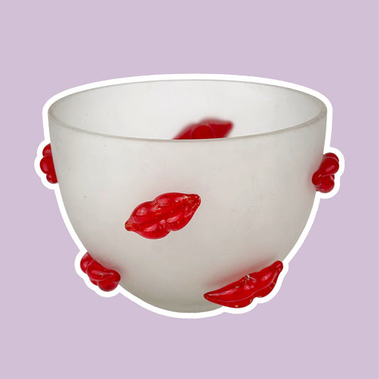 90s Pop Art Vase / Bowl Postmodern Mouth Lips Kiss Kitsch Kawaii Memphis 1990s Bowl