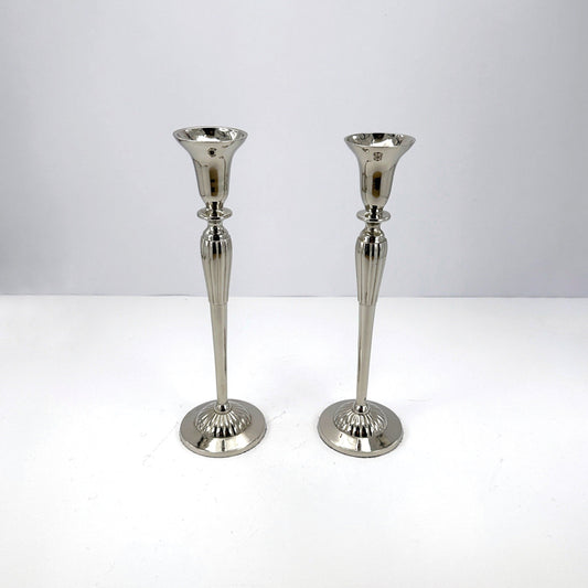 2 silver plated candlesticks 80s classic candle holder candlestick silver metal