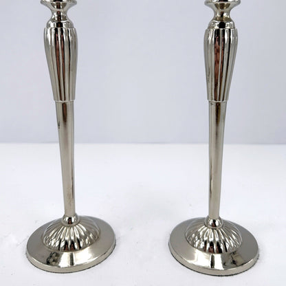 2 silver plated candlesticks 80s classic candle holder candlestick silver metal