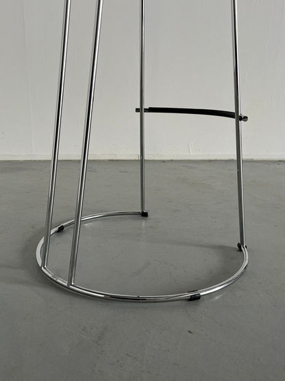 Postmodern 'Nardis' Chrome Stool by Nobu Tanigawa for Fasem / 1980s Fasem Italy / Collectible Postmodern Design Vintage