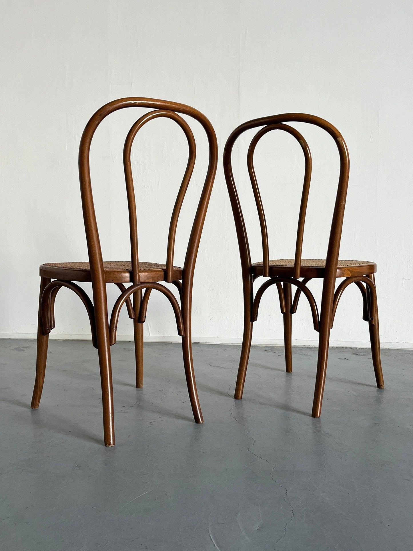 Set of 4 Thonet Bentwood Style Chairs No. 14 / European Cafe Dining Chairs, 1950s Vintage
