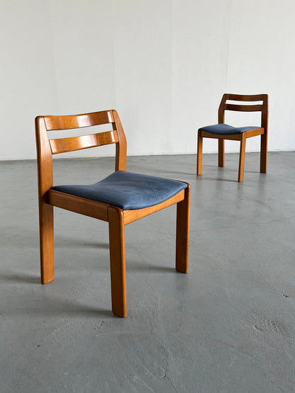 Ensemble de 2 élégantes chaises à manger italiennes modernes du milieu du siècle en bois laqué, vintage des années 1960