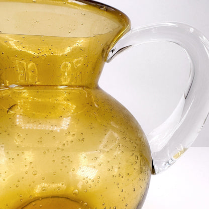 Carafe en verre de Murano Ambre jaune millésime du milieu du siècle