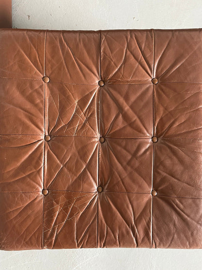 Canapé modulaire six pièces en cuir cognac patchwork par Laauser, ensemble de sièges sectionnels Allemagne des années 1970 vintage