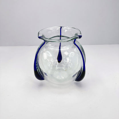 Jugendstil Glas Vase Glaswerk Freiherr von Poschinger 1910 Blau