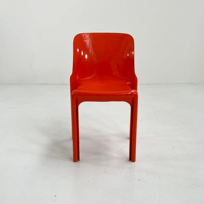 Orange Selene chair by Vico Magistretti for Artemide, 1970s vintage