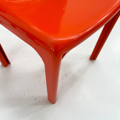 Orange Selene chair by Vico Magistretti for Artemide, 1970s vintage