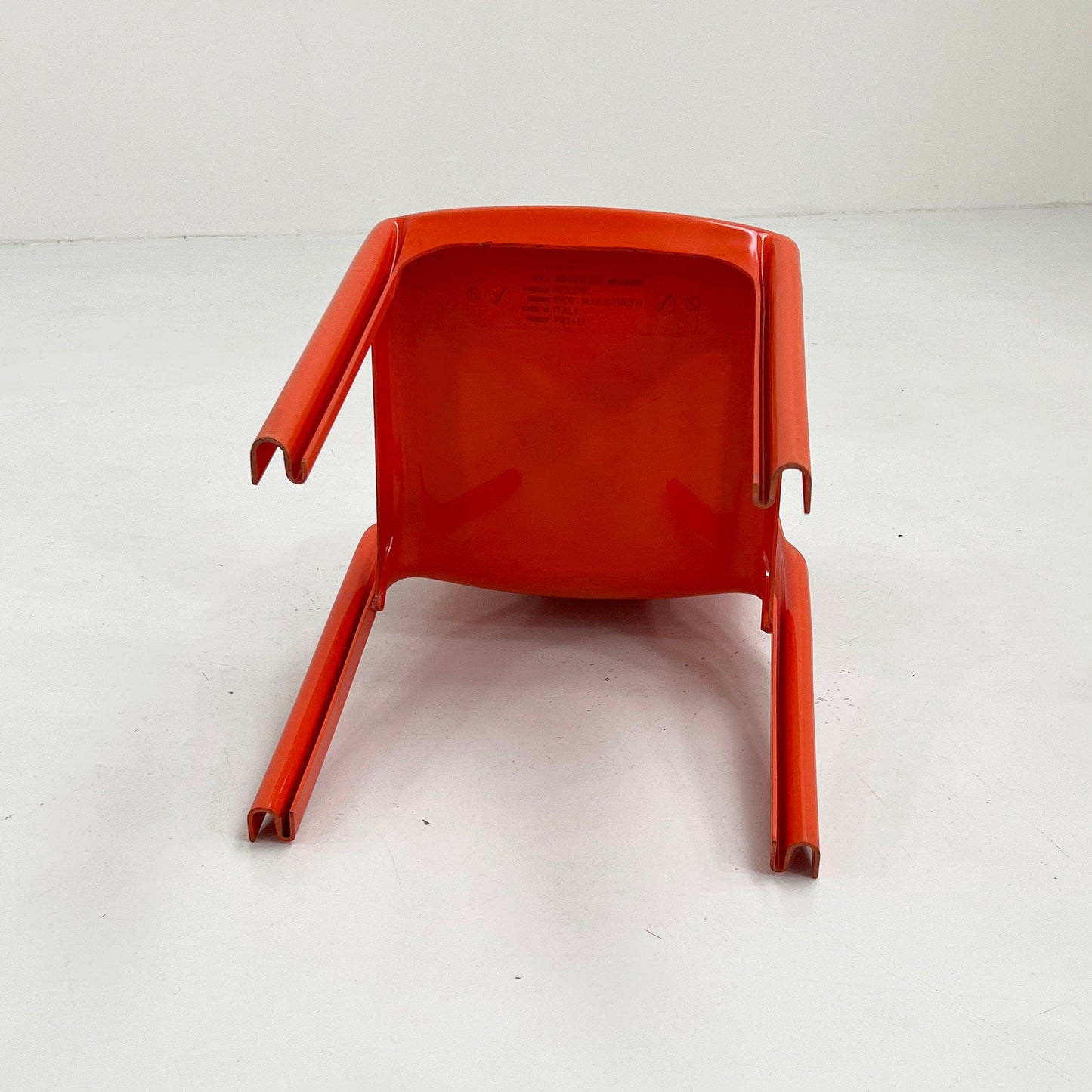 Orange Selene chair by Vico Magistretti for Artemide, 1970s vintage