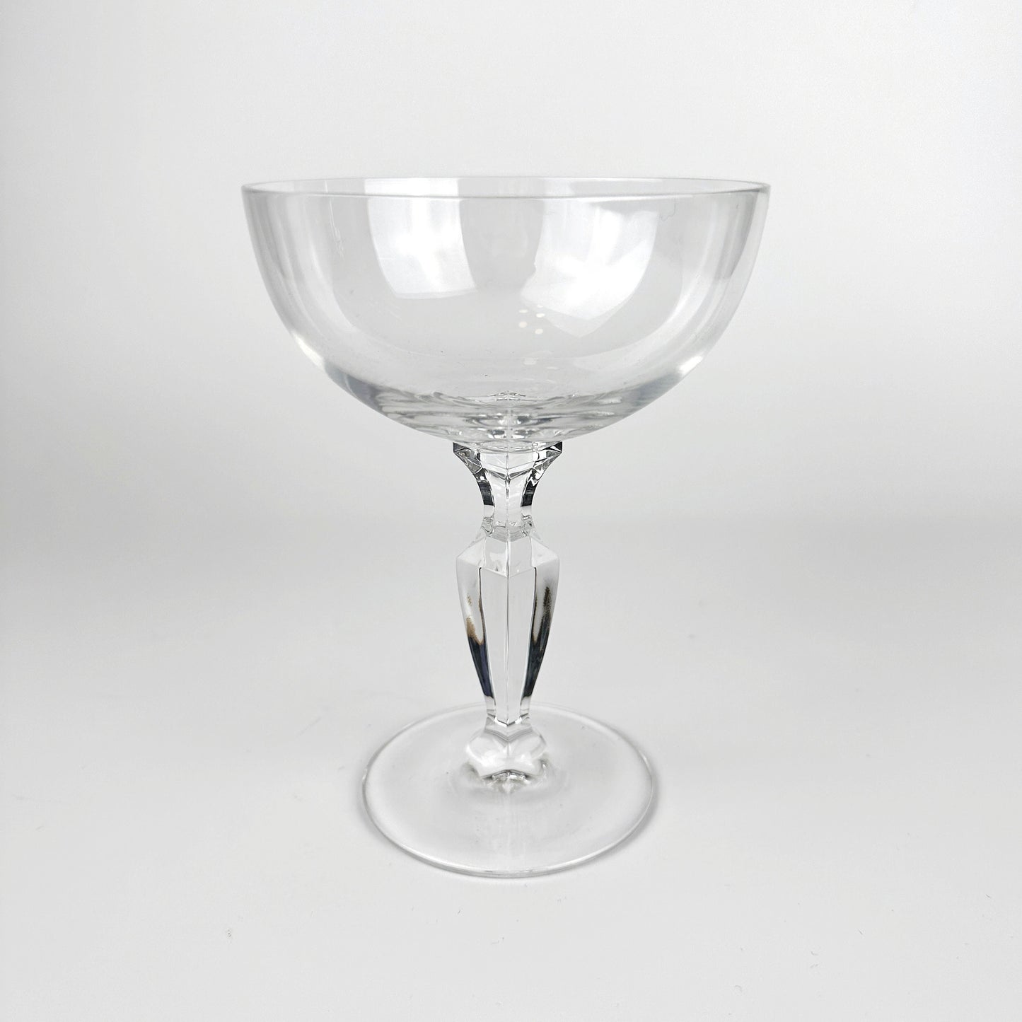 6x Vintage Kristall Glas Sekt / Champagner Gläser Schalen Mid Century GlasSchliff 60er 50er geschliffen bleikristall