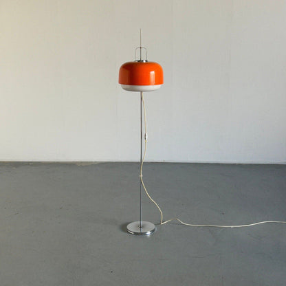 Lampadaire réglable aux champignons orange 'Medusa' conçu par Harvey Guzzini pour Meblo, Yougoslavie des années 1970 Vintage moderne du milieu du siècle