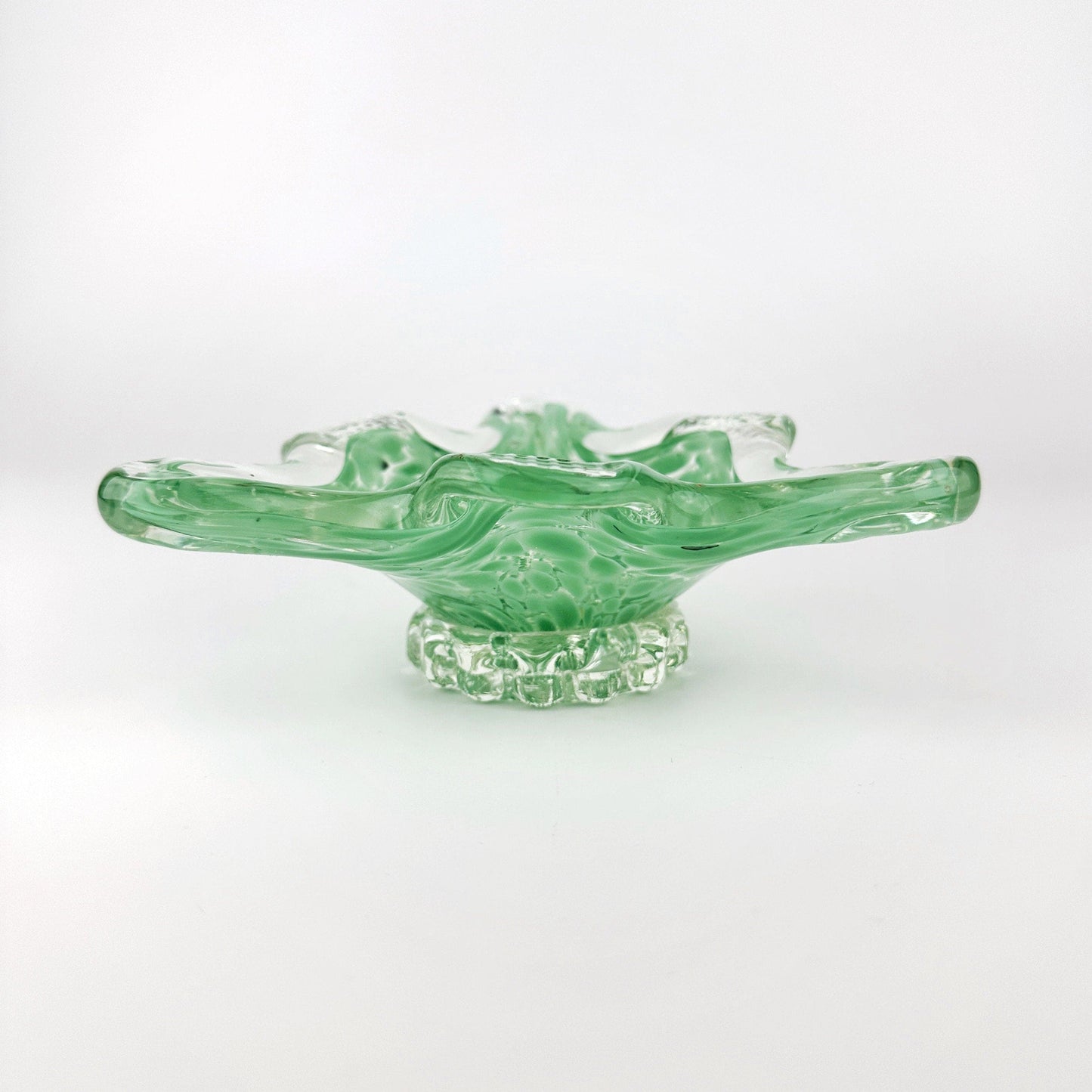 Cendrier Murano Vintage Mouchetures Vert Pastel