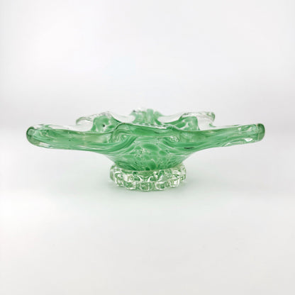 Cendrier Murano Vintage Mouchetures Vert Pastel