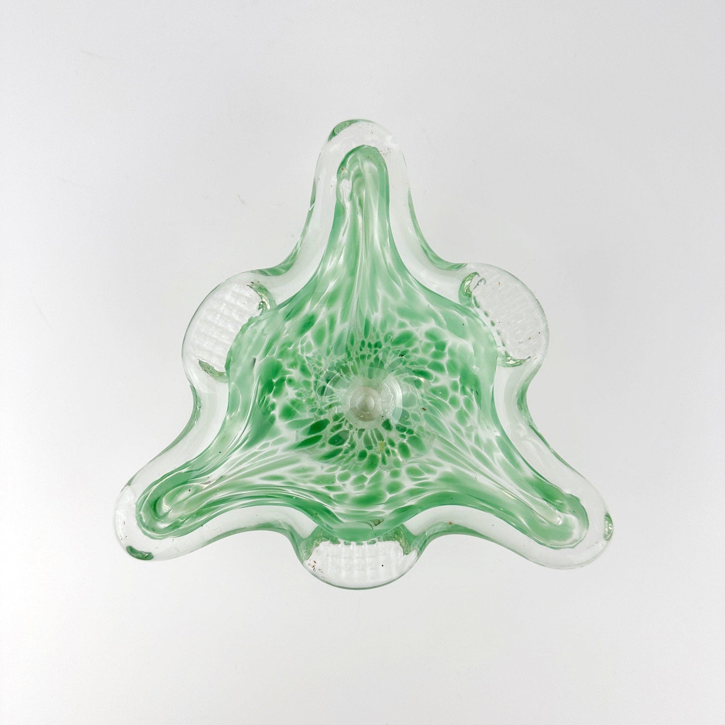 Cendrier Murano Vintage Mouchetures Vert Pastel