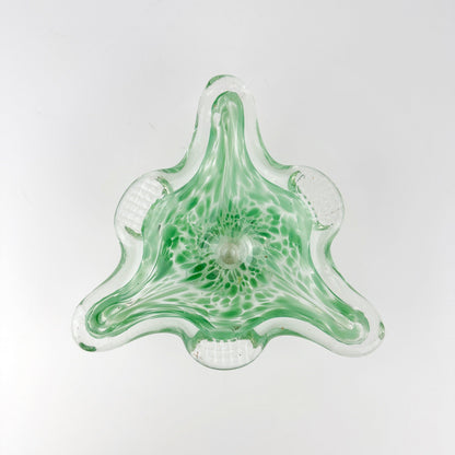 Vintage Murano Ashtray Pastel Green Speckles