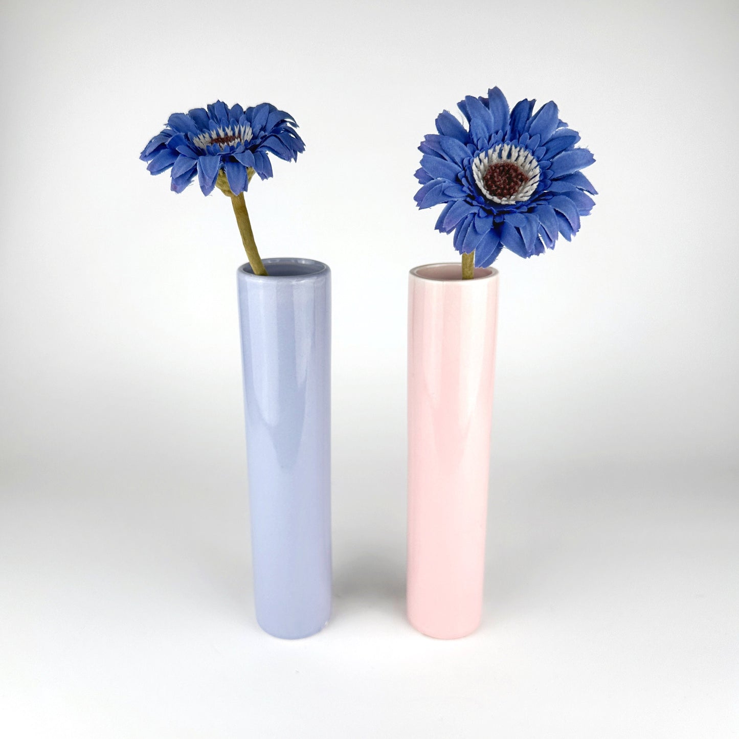 Vintage Vase Set 2er Ikea Pastell 1990er Solifleur Keramik Paar Flieder Rosa