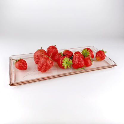 Art Deco glass plate Rosalin glass tray bowl from the 30s Art Deco decor pressed glass pink plate offering bowl plate Walther Altlantik