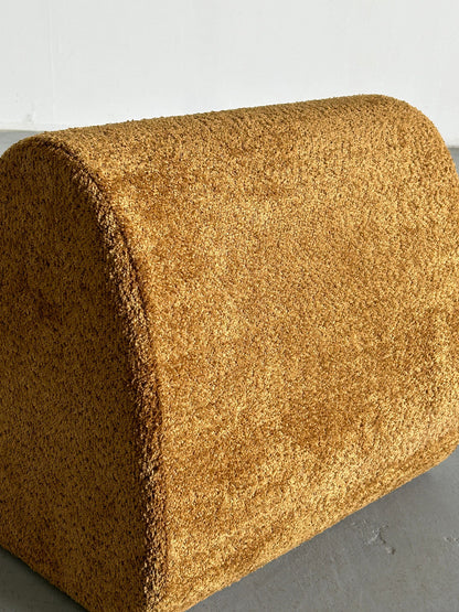 Vintage lounge chair or club chair in mid-century modern style from Italy in ochre boucle, 1970s Italy