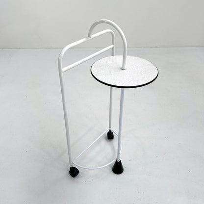 Table d'appoint de salle de bain et porte-serviettes, vintage années 1980