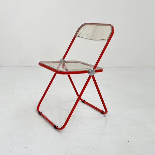 Coral Plia folding chair by Giancarlo Piretti for Anonima Castelli, 1960s vintage