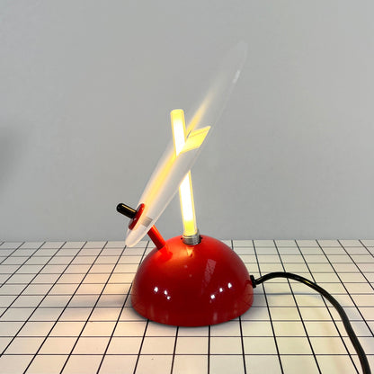 Red neon table lamp by R. Barbieri and G. Marianelli for Tronconi, 1980s vintage