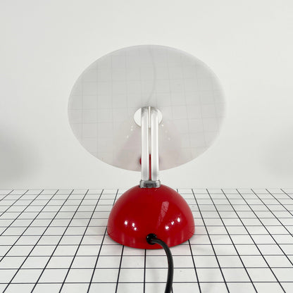 Red neon table lamp by R. Barbieri and G. Marianelli for Tronconi, 1980s vintage