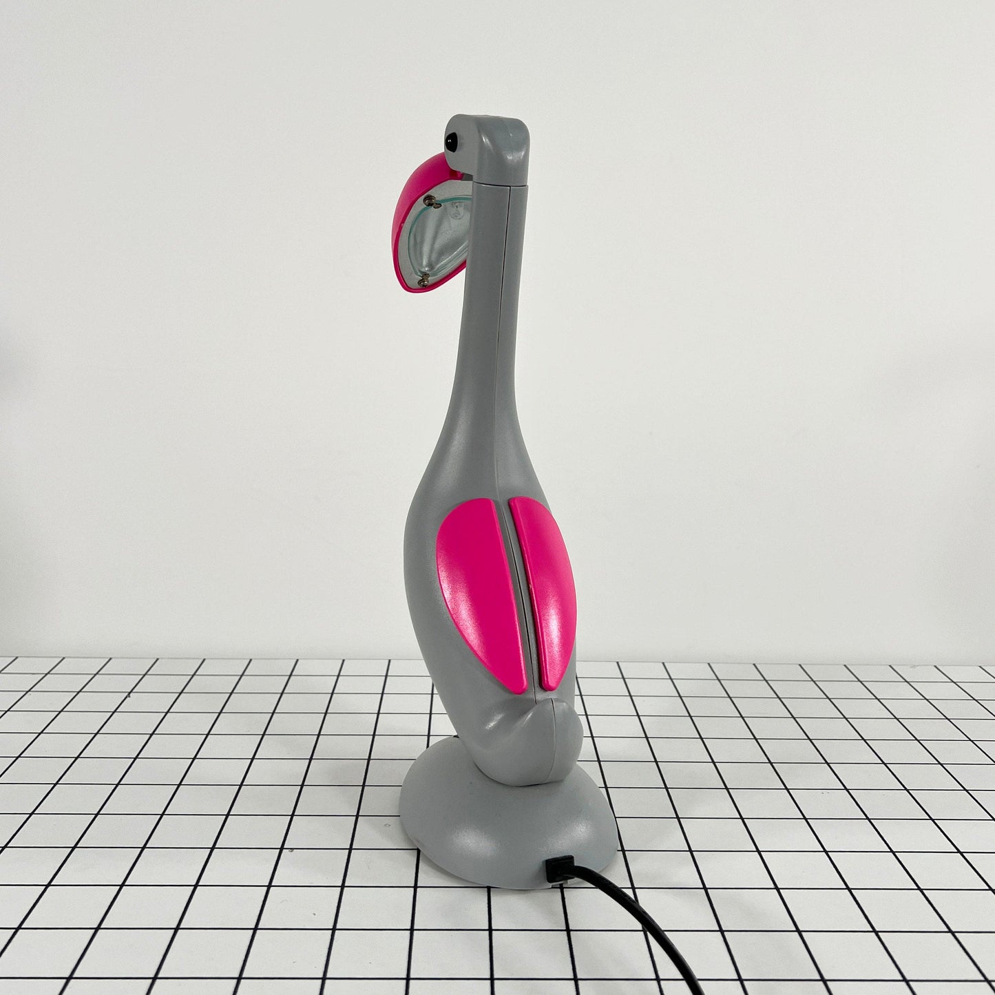 Lampe de Bureau Articulée Toucan Rose et Gris, Vintage 1980