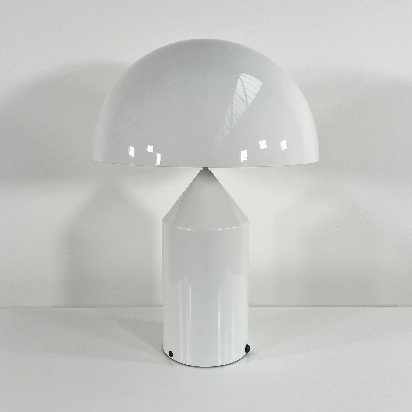 Large 70cm white Atollo table lamp by Vico Magistretti for Oluce, 1960s vintage