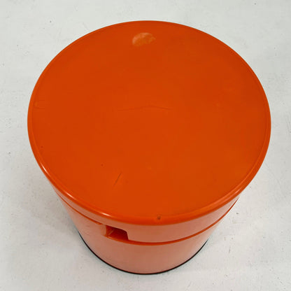 Orange Rolle Hocker von Ilma Italien, 1970er Vintage