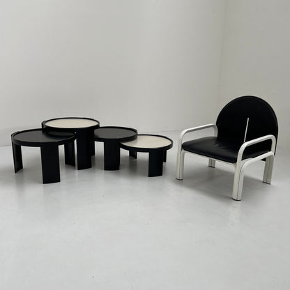 Set von 2 großen reversiblen Nesting-Tischen von Gianfranco Frattini für Cassina, 1960er Vintage