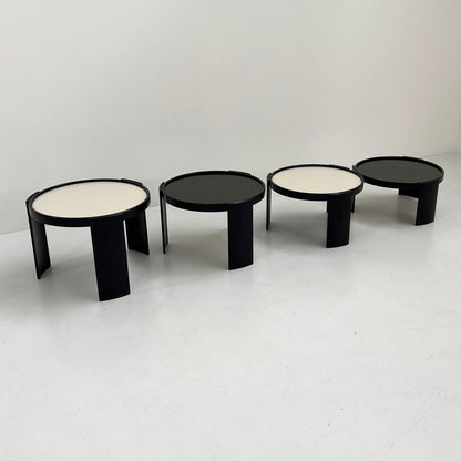 Set of 2 large reversible nesting tables by Gianfranco Frattini for Cassina, 1960s vintage