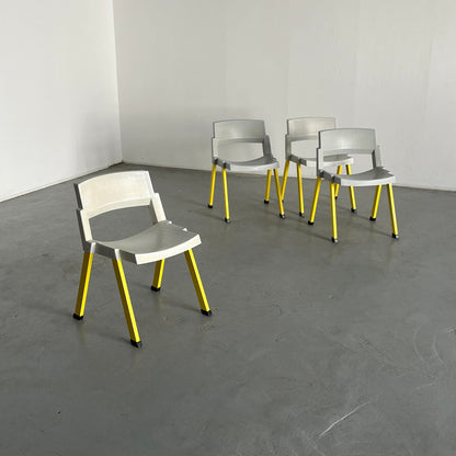 Set of 4 Postmodern 'City' Chairs by Paolo Orlandini and Roberto Lucci for Lamm, 1980s Italy Vintage