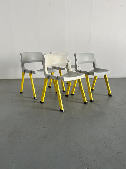 Set of 4 Postmodern 'City' Chairs by Paolo Orlandini and Roberto Lucci for Lamm, 1980s Italy Vintage