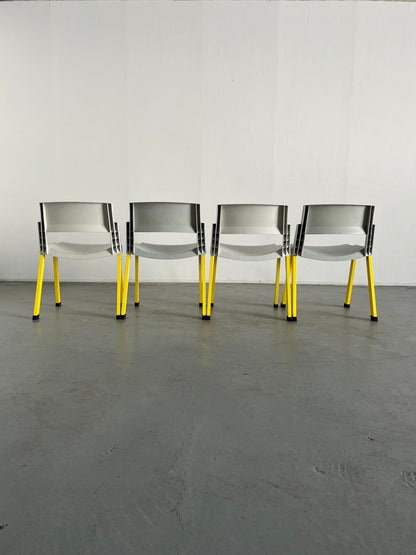 Set of 4 Postmodern 'City' Chairs by Paolo Orlandini and Roberto Lucci for Lamm, 1980s Italy Vintage