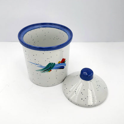 1990s Postmodern Ceramic Jar "Cooking Art" Germany Speckle Brushstroke 90s Memphis Milano Container