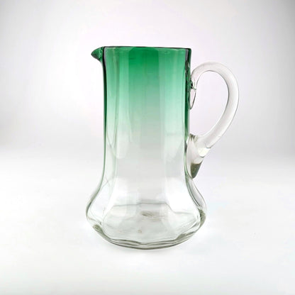 Vintage Murano Glass Jug Carafe Green 1970s Mid Century Juice Water Glass Pitcher