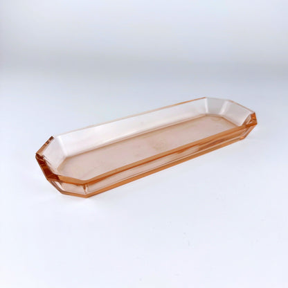 Art Deco pressed glass comb bowl simple bowl pink Rosalin Rosaline 1930 30s